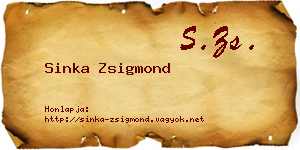 Sinka Zsigmond névjegykártya